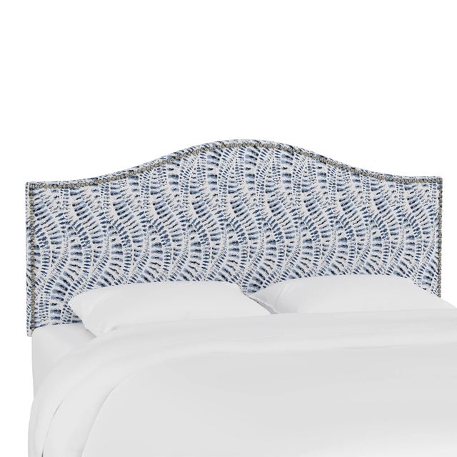 Ashland Headboard in Blue Snake Skin, King For Sale