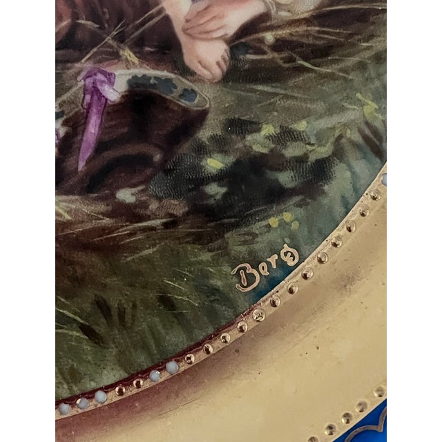 Pair of 19th-C. Royal Vienna Style 10.5" Cobalt & Gilt Cabinet Plates - Signed Berg & K. Rädler For Sale In Dallas - Image 6 of 14