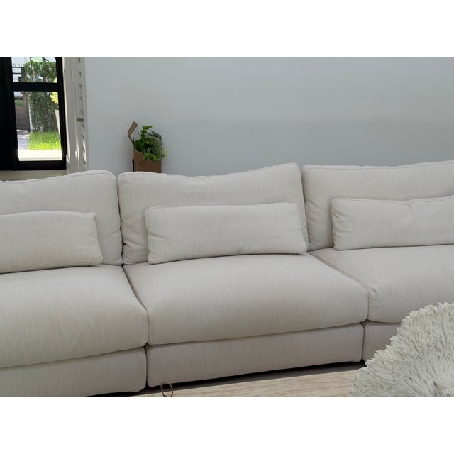 Contemporary Restoration Hardware 4 Modules Couch For Sale - Image 3 of 7