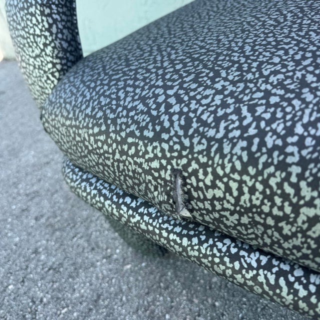Black Postmodern Silver and Black Leopard Print Lounge Chairs - A Pair For Sale - Image 8 of 9
