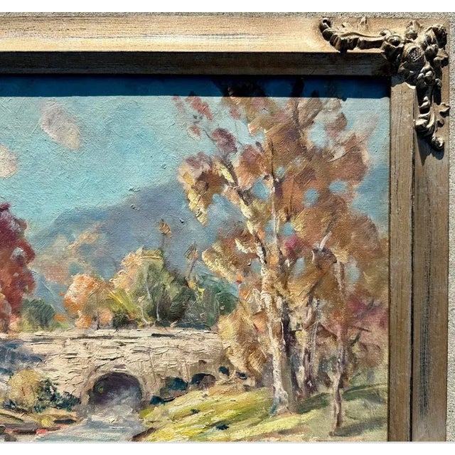 1960s Derk Smit (1889–1985) – Original Oil Landscape Painting Bridge Over Stream For Sale - Image 4 of 12