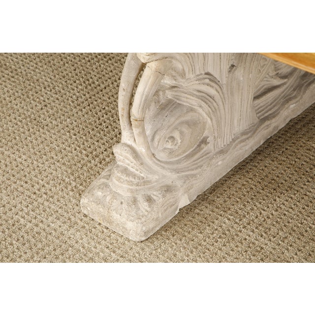 Maison Jansen Carved Stone, Oak and Lacquered Vellum Dining Table, c. 1940 For Sale - Image 12 of 12