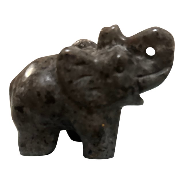 Hand-Carved Yooperlite Elephant Crystal Figurine For Sale