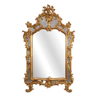 Large Vintage Gilded Baroque Style Mirror from Deknudt, Belgium, 1950s For Sale