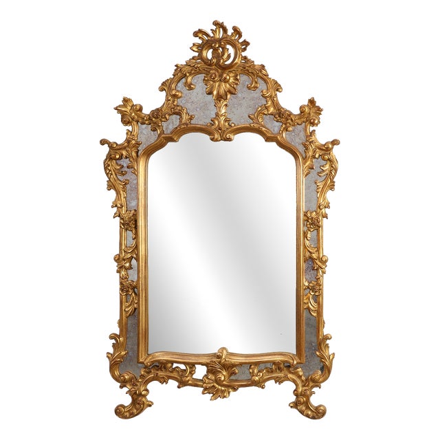 Large Vintage Gilded Baroque Style Mirror from Deknudt, Belgium, 1950s For Sale