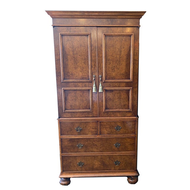 Yorkshire House Burled Wood Tall Armoire Chairish