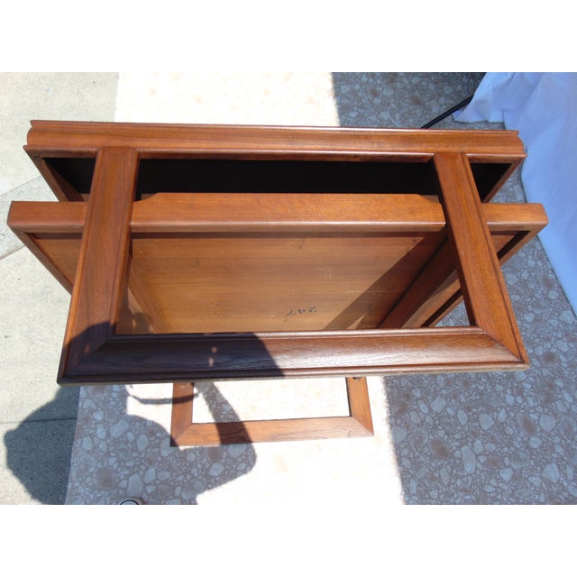 Brown Refinished Square John Keal Coffee Table For Sale - Image 8 of 11