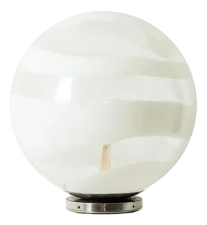 Spherical Lamp in Transparent and White Bubbled Glass Italy, 1960-70