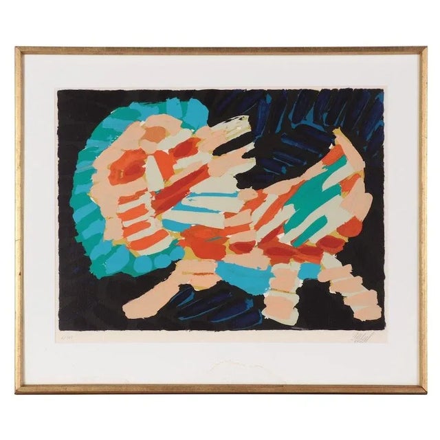 Original Vintage 20th Century Karel Appel Framed Abstract Pencil Signed & Numbered Color Lithograph "Smiling Cat," For Sale - Image 11 of 11