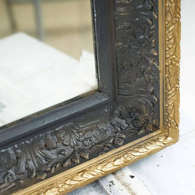 Mirror with Black and Gold Frame For Sale - Image 4 of 8
