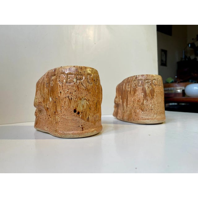 Vintage Stoneware Skull Mugs from Le Cercueil in Brussels, 1970s, Set of 2 For Sale - Image 4 of 12