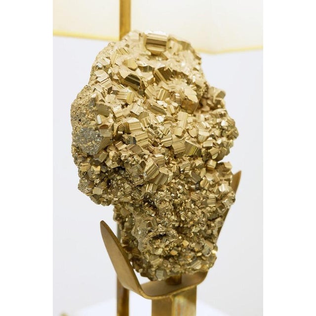 Mid-Century Pyrite Stone Table Lamp For Sale - Image 12 of 15