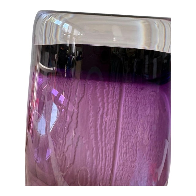 Mid 20th Century Vintage Amethyst Purple Polish Art Glass Vase, Attributed to Krosno For Sale - Image 5 of 9