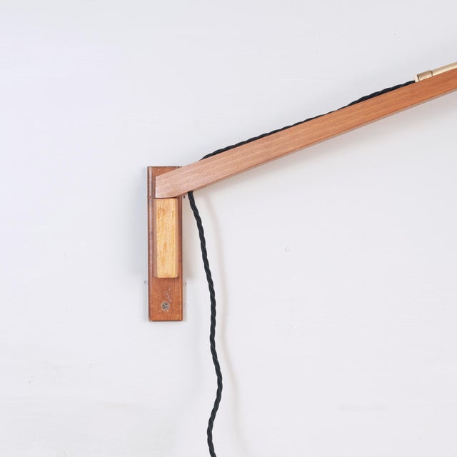 Wood Telescopic Wall Lamp, 1950s For Sale - Image 7 of 8