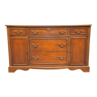 Vintage Antique Mahogany English Empire Style 58" Buffet For Sale