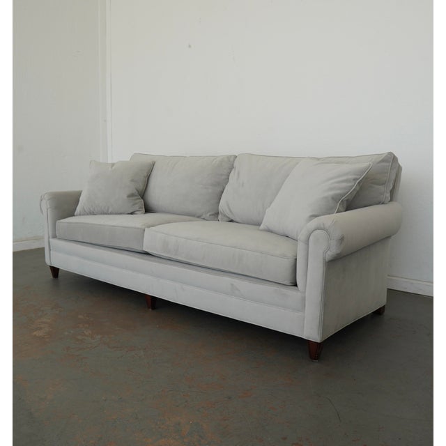 Ralph Lauren Ralph Lauren Home Velvet Roll Arm Sofa For Sale - Image 4 of 13