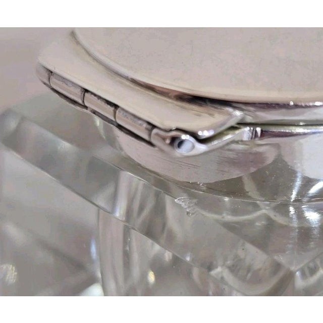 Antique Art Nouveau Sterling Silver & Cut Glass Inkwell Standish, 1912 For Sale - Image 13 of 14