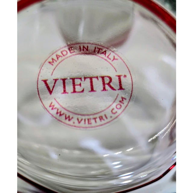 Transparent Vintage Traditional Vietri Old St. Nick Hand-Painted Double Old Fashioned Glasses – Set of 8 For Sale - Image 8 of 8