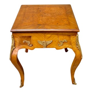 French Empire Style Burr Walnut and Ormolu Game Table For Sale