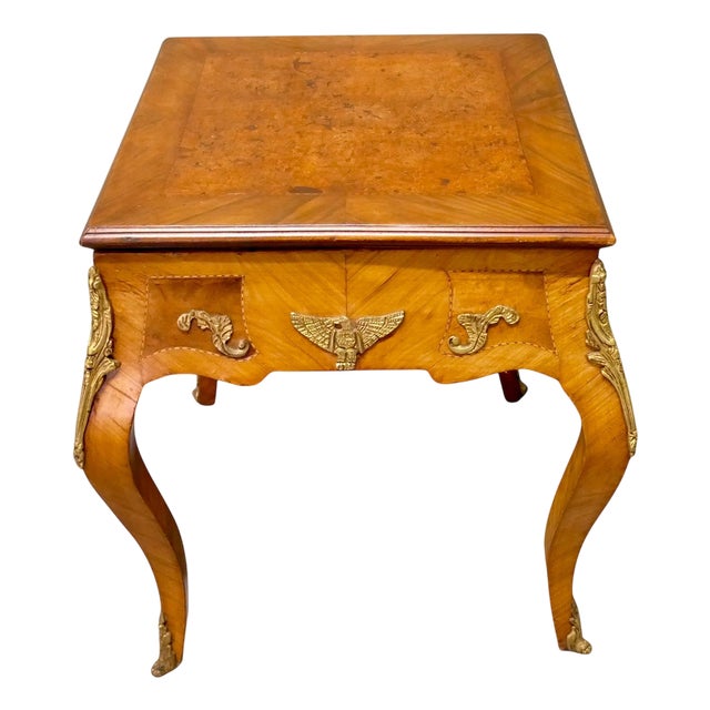 French Empire Style Burr Walnut and Ormolu Game Table For Sale