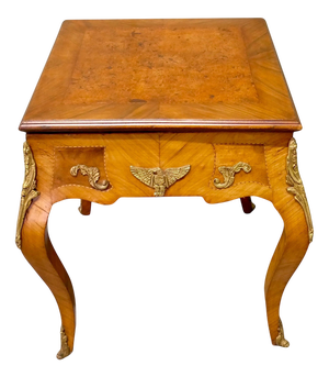 French Empire Style Burr Walnut and Ormolu Game Table