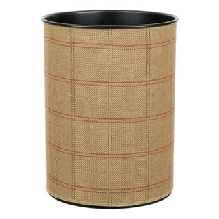 Country Plaid Tapestry Waste Bin For Sale