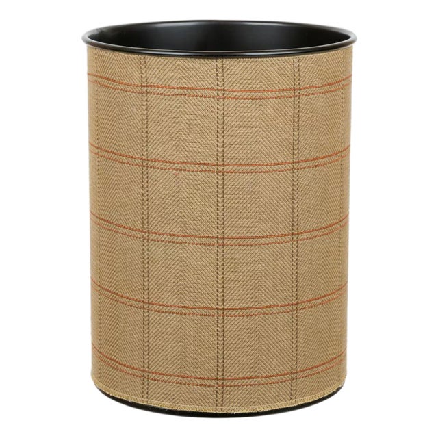 Country Plaid Tapestry Waste Bin For Sale