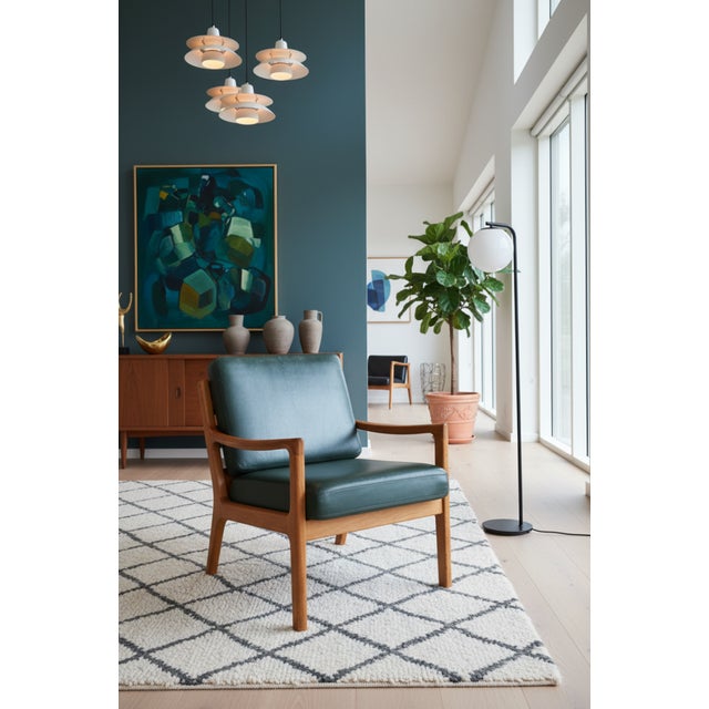 Model 169 Senator Lounge Chair in Teak and Green Leather by Ole Wanscher for Poul Jeppesens Møbelfabrik, 1960s For Sale - Image 14 of 18