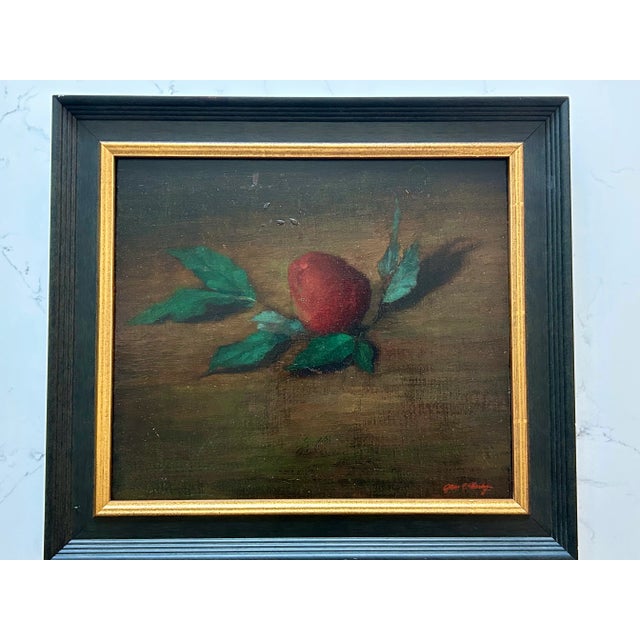1980s Late 20th Century Red Floral Still Life Oil Painting on Canvas by James Clinton Mumby For Sale - Image 5 of 18