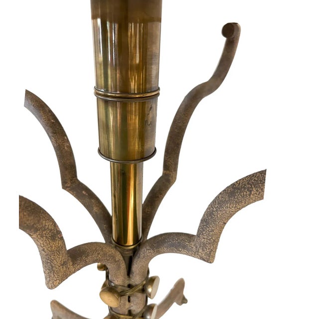 Unique Metal Table Lamp With Brass Accents by Designer Charles Hart For Sale In West Palm - Image 6 of 10