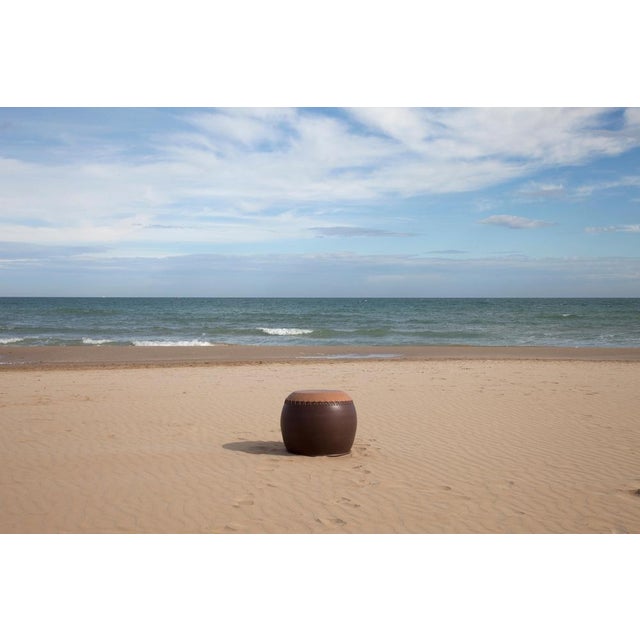 Leather Side Table by Nestor Perkal For Sale - Image 6 of 16