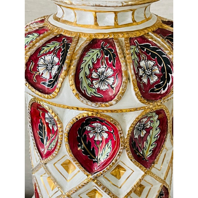 Ceramic Impressive Late 19th Century Cantagalli for Artaldt Hand Painted Daliso Lustro Majolica Lamp Italy For Sale - Image 7 of 10