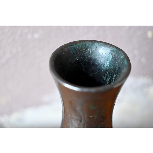 Vintage Black and Green Glazed Studio Pottery Stoneware Vase, 1960s For Sale - Image 6 of 9