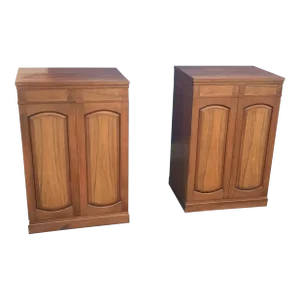 Mid Century Walnut Cabinets Night Stands
