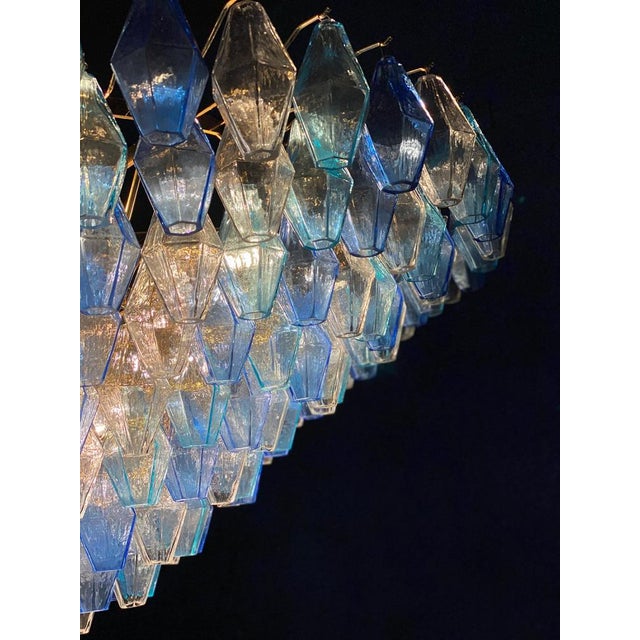 Sapphire Color Poliedri Murano Glass Ceiling Light or Chandelier For Sale - Image 17 of 18