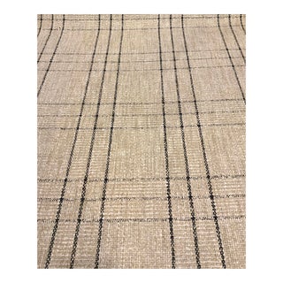 Pindler Transitional Beige and Charcoal Plaid Edinburgh-Linen 6396 Designer Fabric - 9.5 Yards For Sale