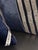 Contemporary 22" Callisto Home Beaded Hair-on-Hide and Navy Velvet Pillows - A Pair For Sale - Image 3 of 6
