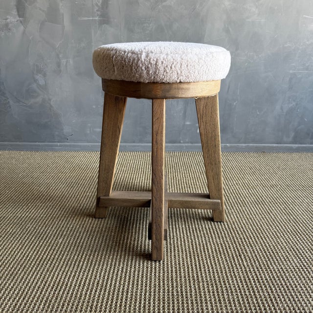 17" D x 26" H The Jasper Stool is a perfect blend of natural materials and modern functionality. Crafted from solid white...