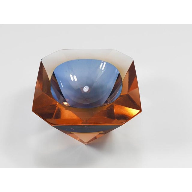 Sommerso Caviar Murano Glass Diamond Bowl by Flavio Poli attributed to Seguso, Italy, 1960s For Sale - Image 14 of 18