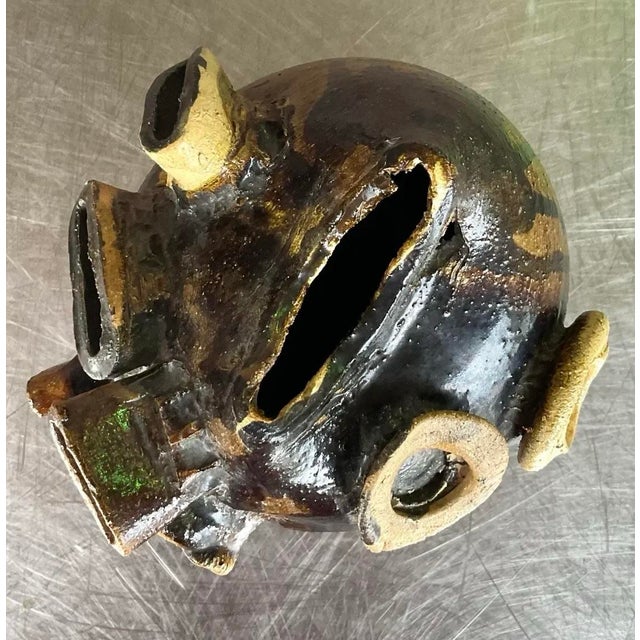 Vintage Boho Original Studio Pottery Drip Glaze Vase For Sale - Image 9 of 12