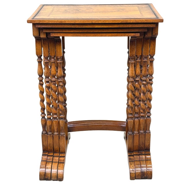 1920s Nesting Coffee Tables in Walnut, 1920, Set of 4 For Sale - Image 5 of 14