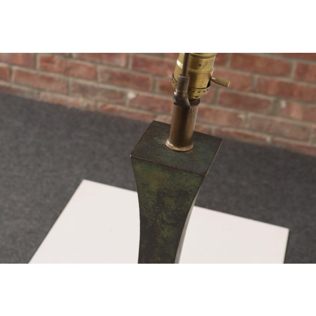 Vintage Verdigris Bronze Columnar Table Lamp by Stewart Ross James for Hansen For Sale - Image 13 of 18