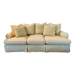 Baker Simmons Sofa With Dressmaker Flounce, in Straw Chenille