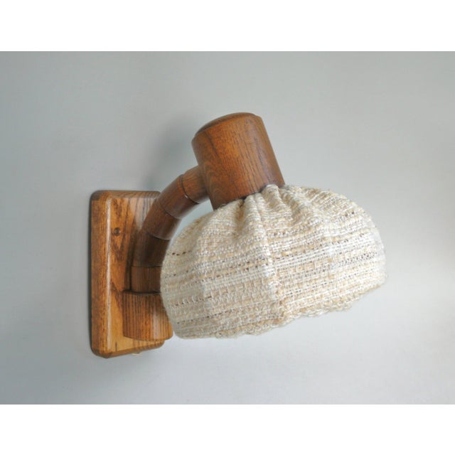 Beige Wood Wall Lights with Fabric Shades from Fischer Leuchten, 1960s, Set of 2 For Sale - Image 8 of 18