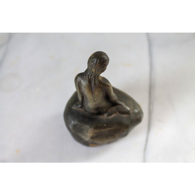 Mid 20th Century Vintage Danish Cast Metal Mermaid Figure For Sale - Image 5 of 10
