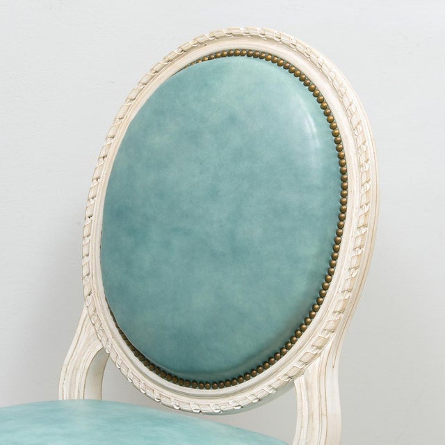 Set of 8 Louis Xvi- Style Painted Dining Chairs For Sale - Image 4 of 12