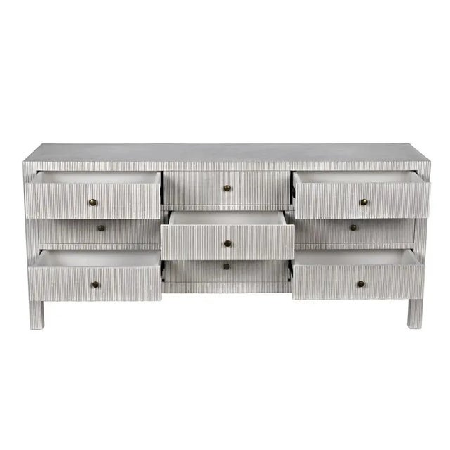NOIR Conrad 9 Drawer Dresser, White Wash For Sale In Los Angeles - Image 6 of 11