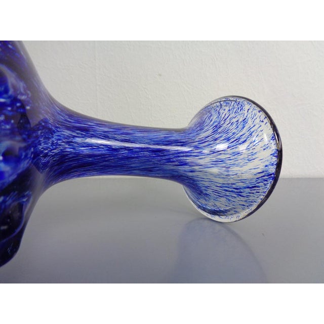 Italian Blue Bubble Glass Vase, 1960s For Sale - Image 17 of 18