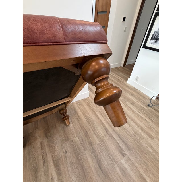 Late 20th Century Tufted Leather Bench Ottoman For Sale In Los Angeles - Image 6 of 6