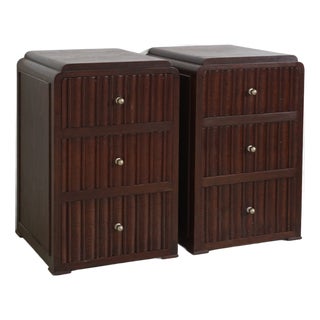 Deco Three-Drawer Nightstands - A Pair For Sale